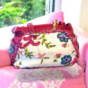 Mary Frances Vintage Embellished and Embroidered silk and glass beading Vintage